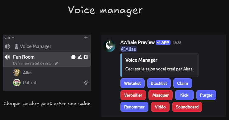 Fonctionnalité du "Voice Manager"